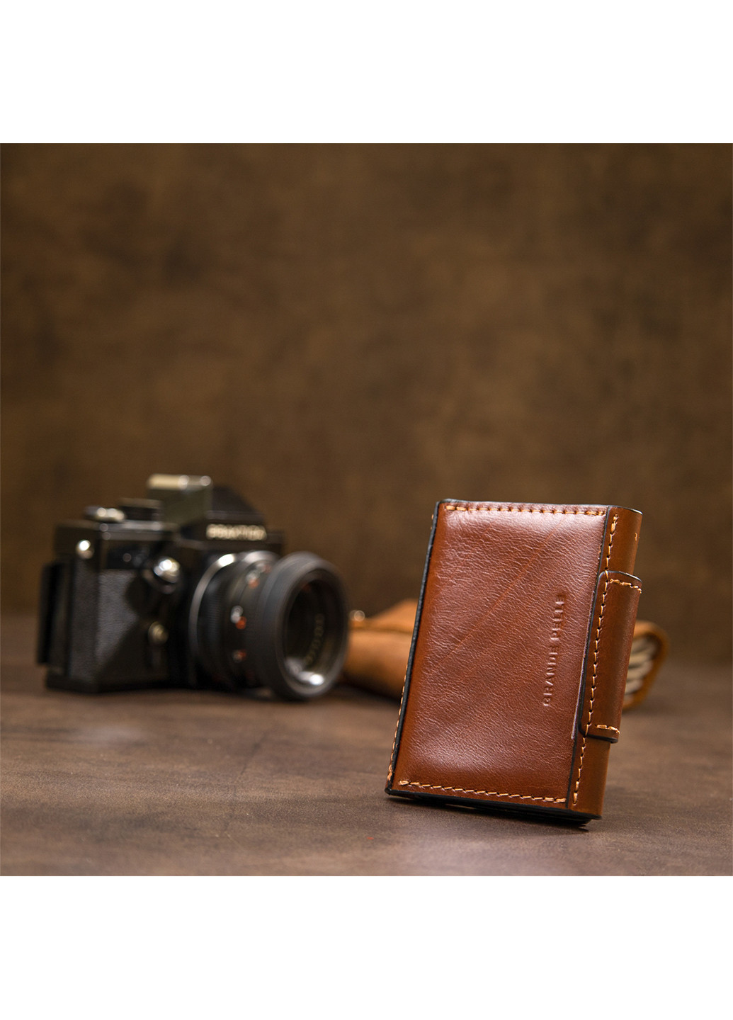 Кожаная визитница 7х10х1,5 см Grande Pelle (250096809)