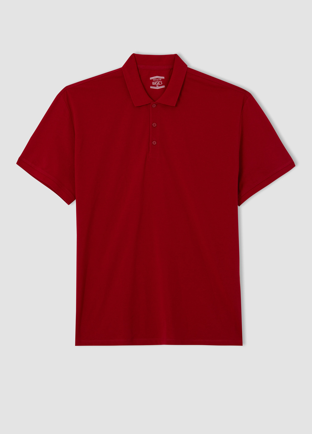 Бордовая футболка-поло для мужчин DeFacto