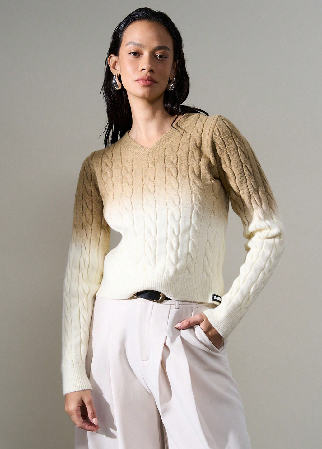 Пісочний демісезонний пуловер пуловер SHEIN