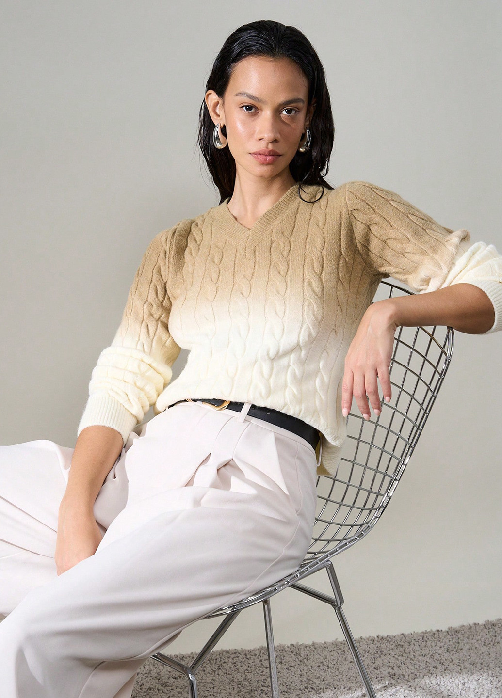 Пісочний демісезонний пуловер пуловер SHEIN