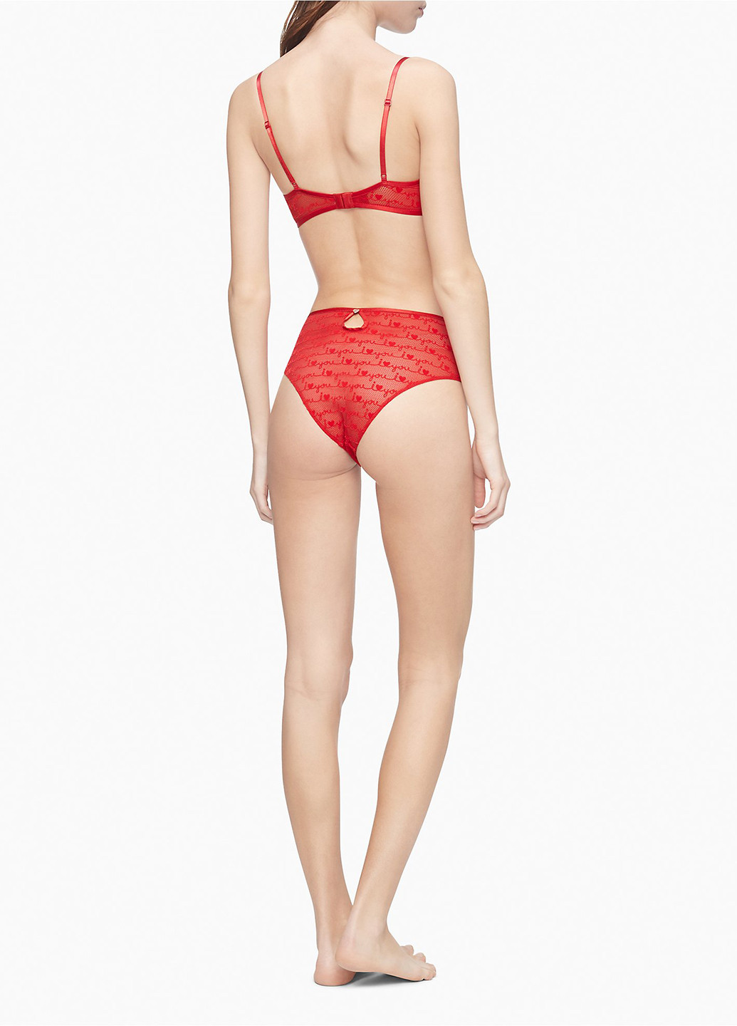 Красный бралетт бюстгальтер Calvin Klein без косточек полиамид