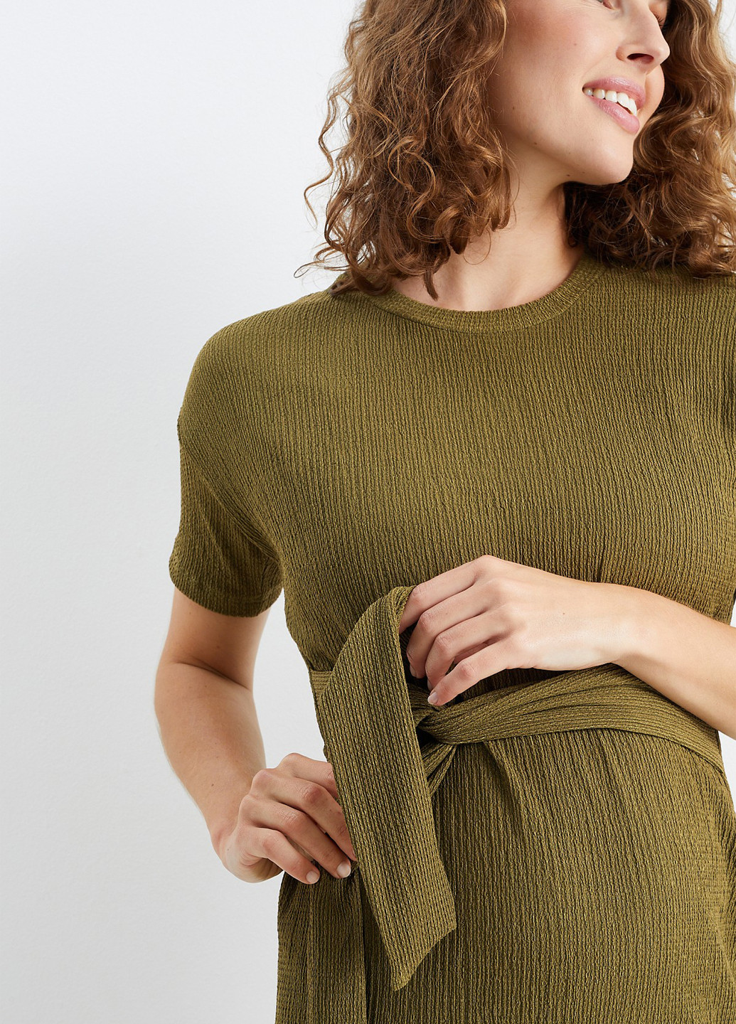 Оливковое (хаки) кэжуал платье для беременных платье-футболка C&A однотонное