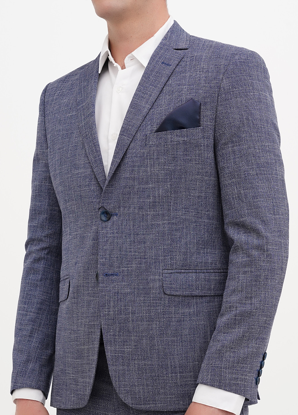 Серо-синий демисезонный костюм (пиджак, брюки) брючный Federico Cavallini