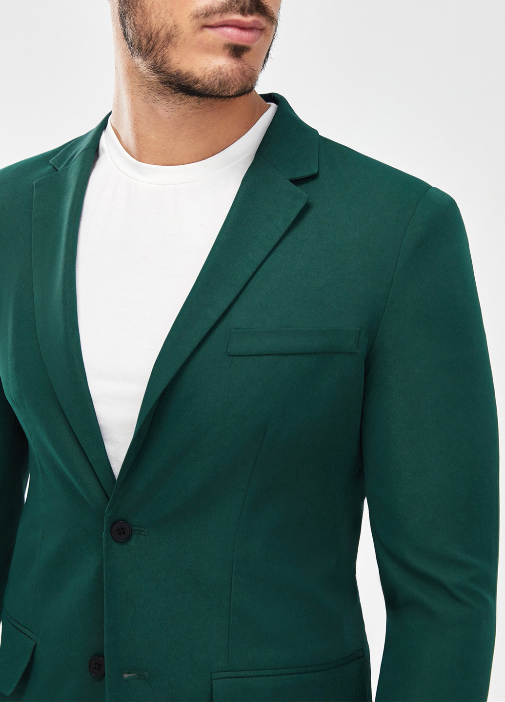 Темно-зеленый демисезонный костюм (пиджак, брюки) брючный SHEIN