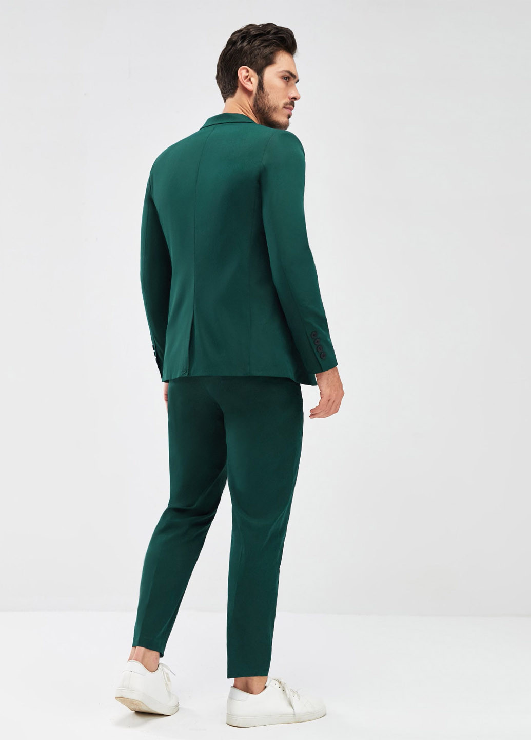 Темно-зеленый демисезонный костюм (пиджак, брюки) брючный SHEIN