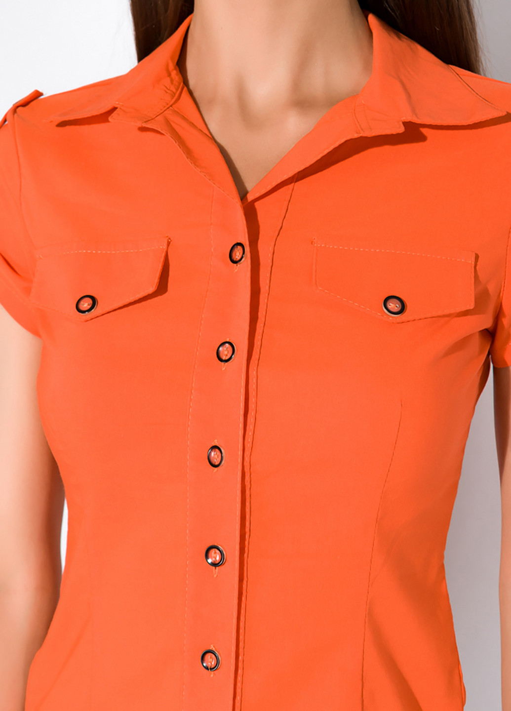 Оранжевая кэжуал рубашка однотонная Family