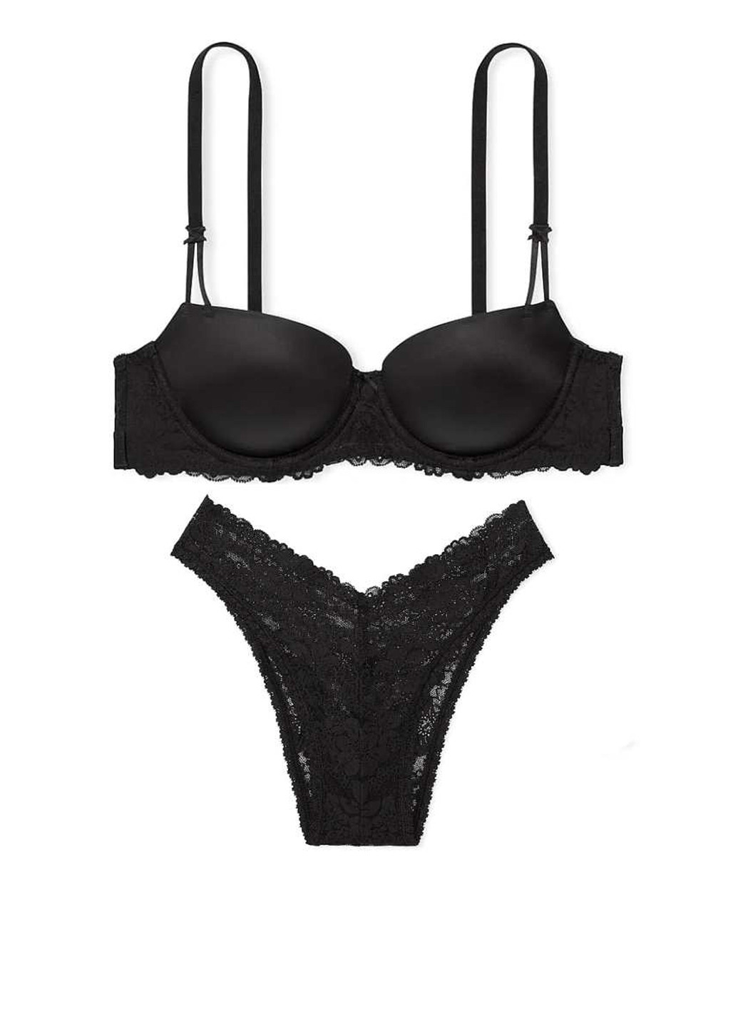 Черный демисезонный комплект (бюстгальтер, трусики) Victoria's Secret