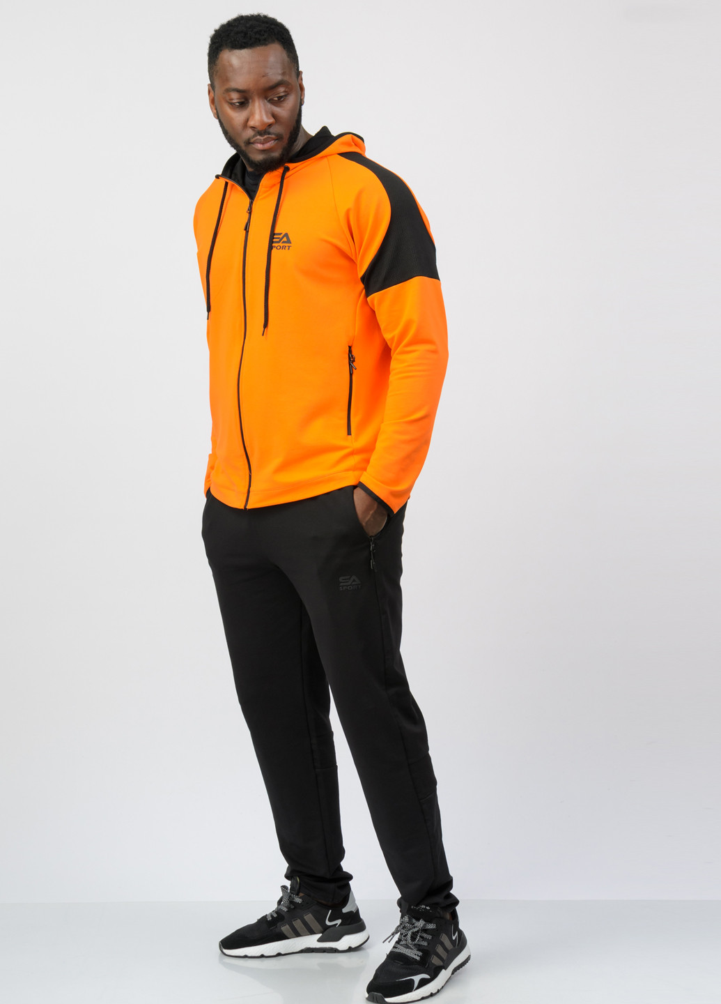 Оранжевый демисезонный костюм (толстовка, брюки) брючный SA-sport