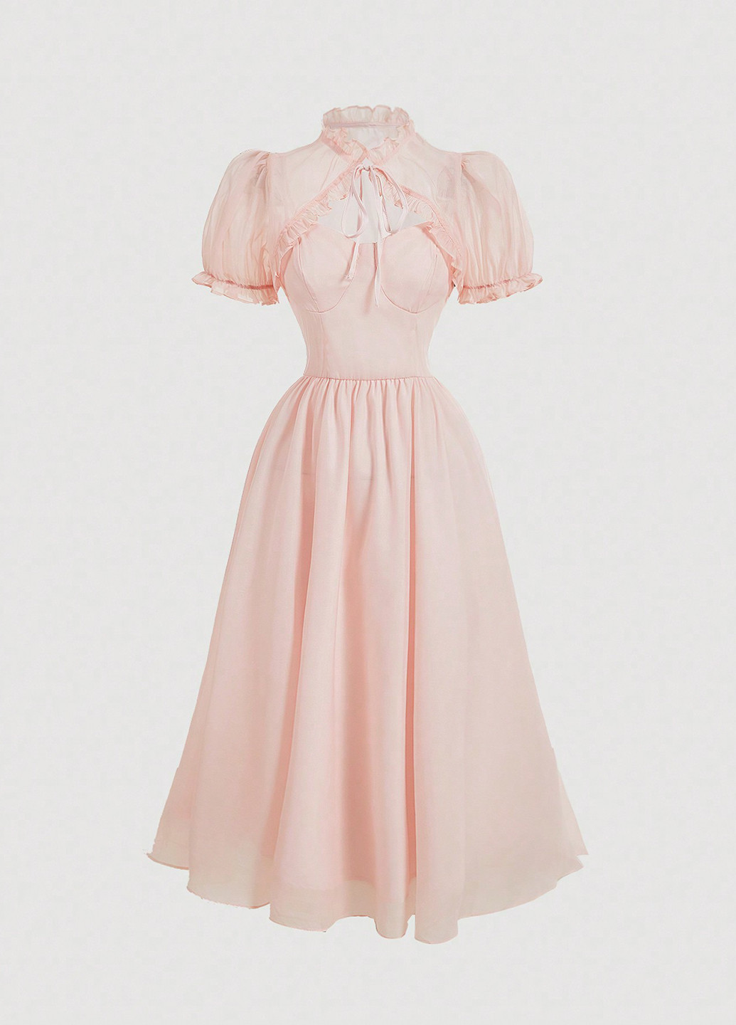 Розовый демисезонный комплект (платье, болеро) SHEIN