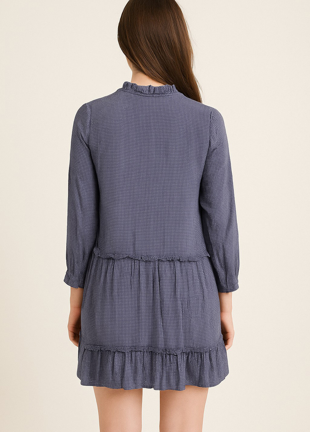 Синя кежуал сукня Sassofono в клітинку