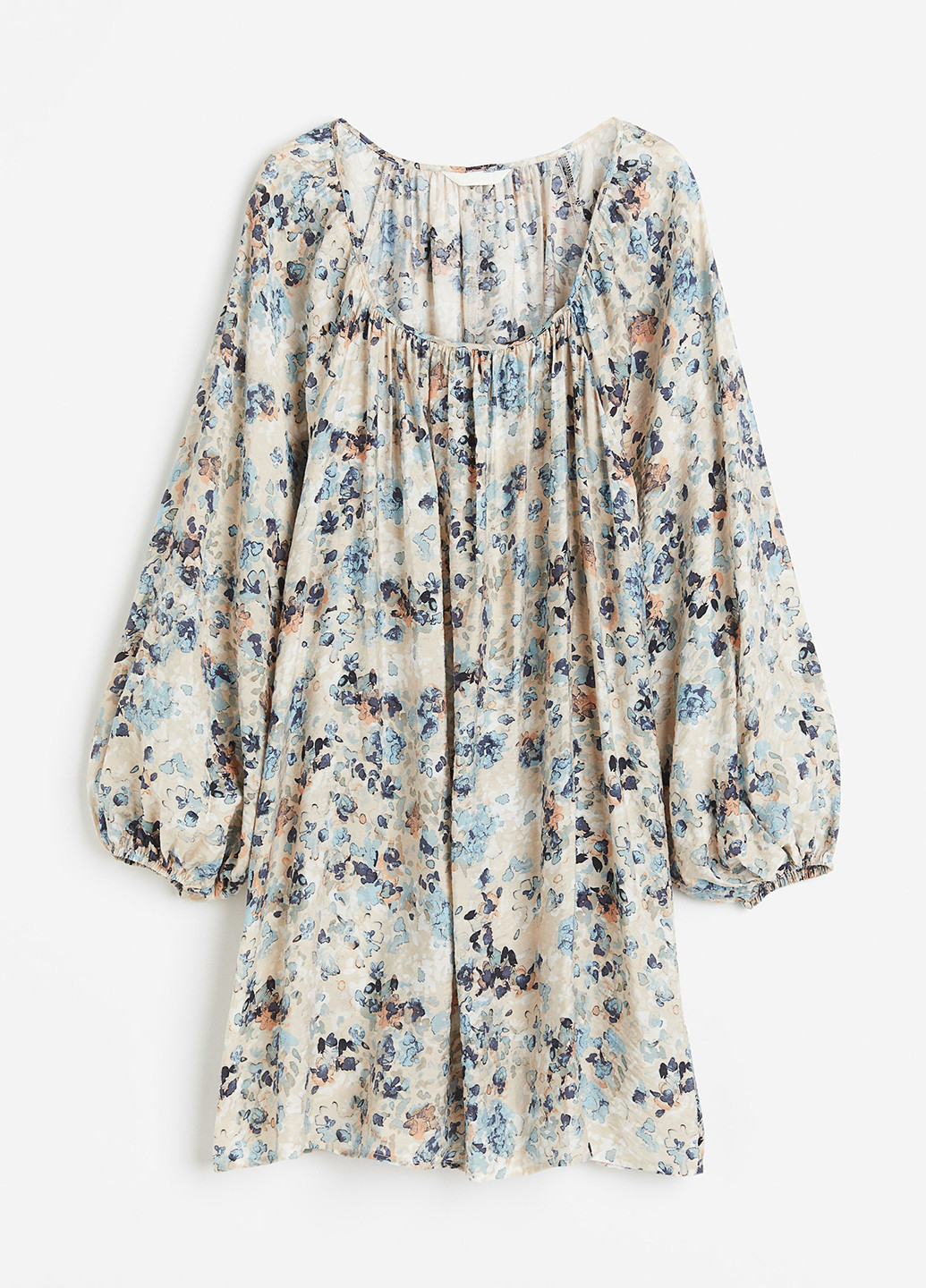 Світло-бежева кежуал сукня оверсайз H&M з квітковим принтом