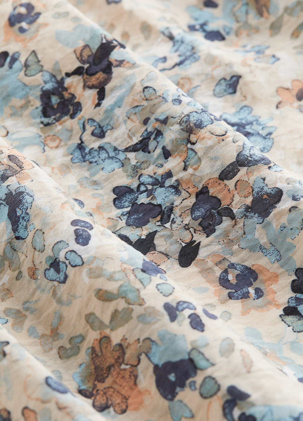 Світло-бежева кежуал сукня оверсайз H&M з квітковим принтом