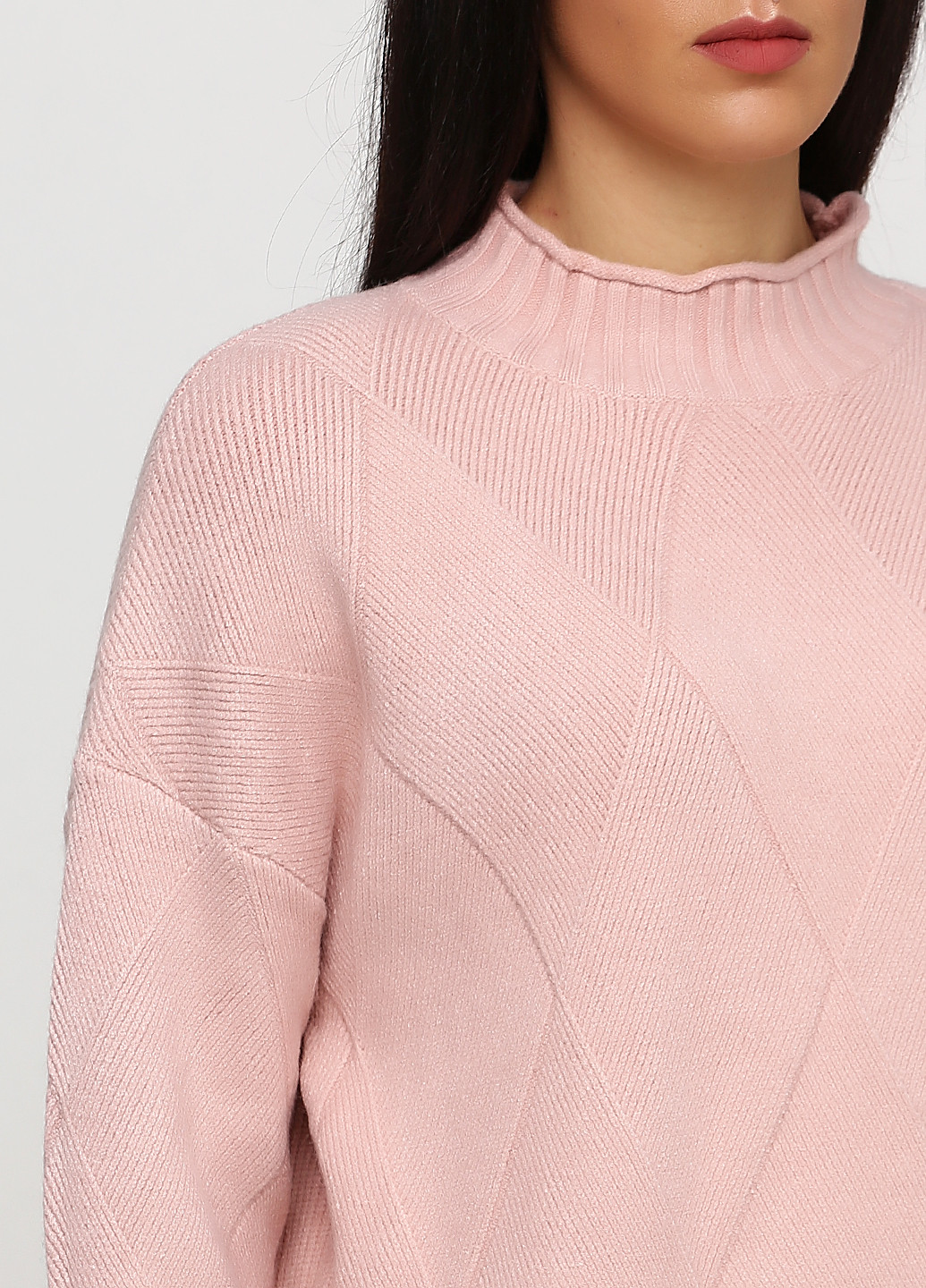 Розовый демисезонный свитер Max long fashion