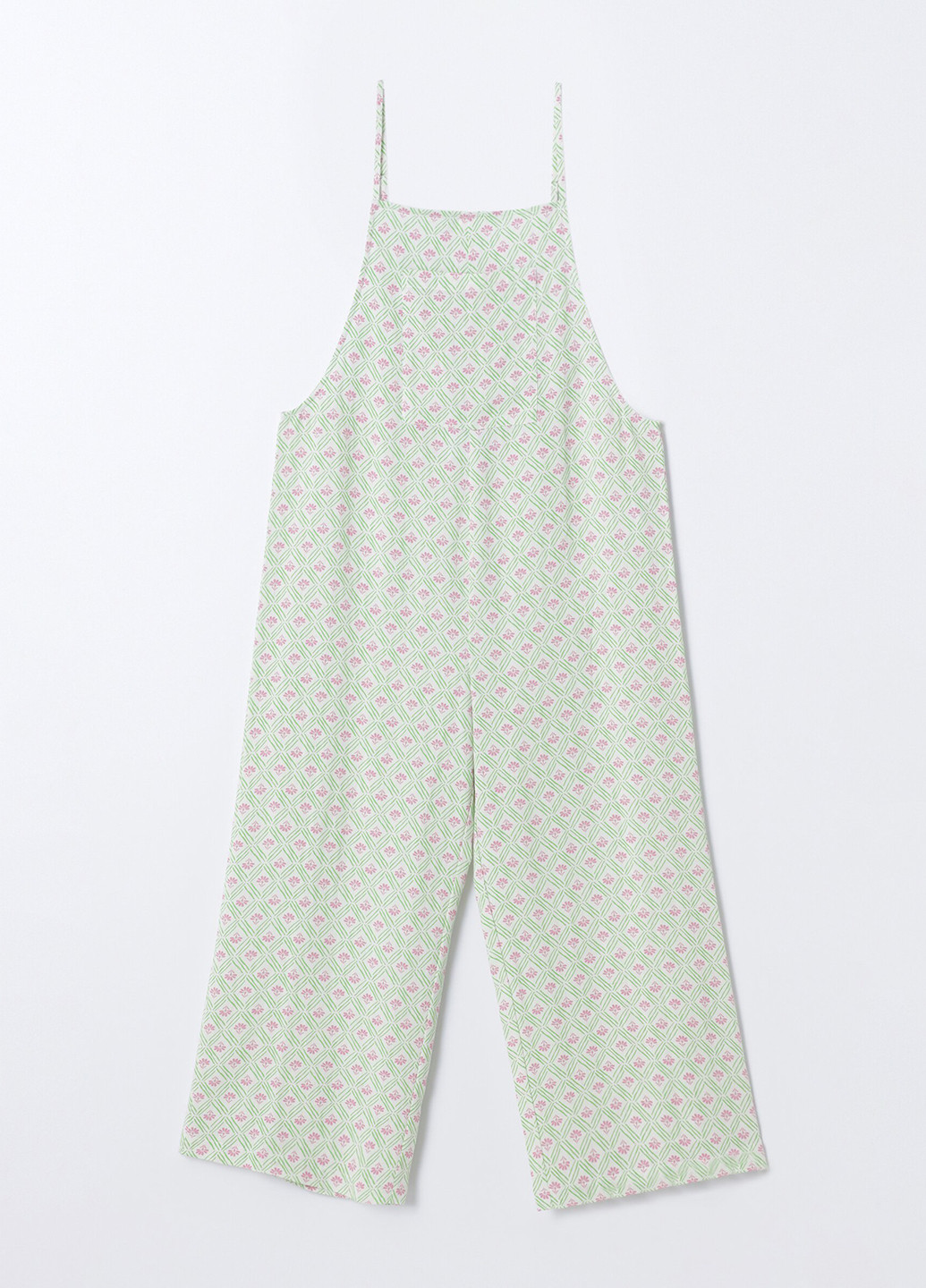 Комбинезон Lefties комбинезон-брюки цветочный зелёный кэжуал вискоза