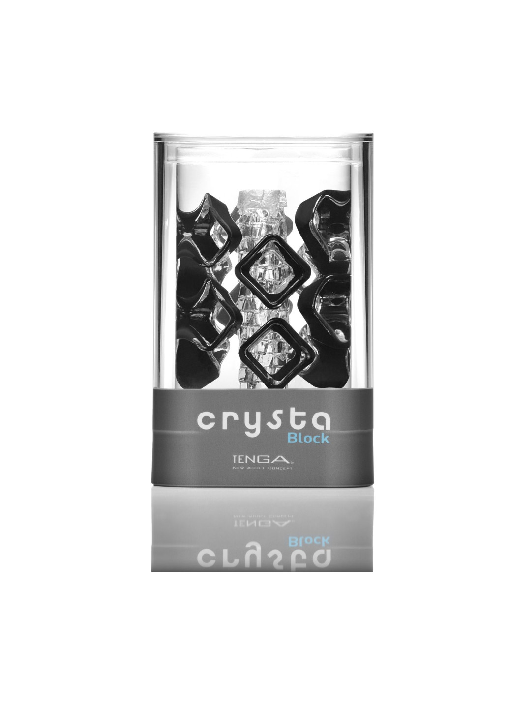 Мастурбатор Crysta Block, унікальний рельєф, стимулюючі щільні блоки, прозорий матеріал Tenga (251963906)