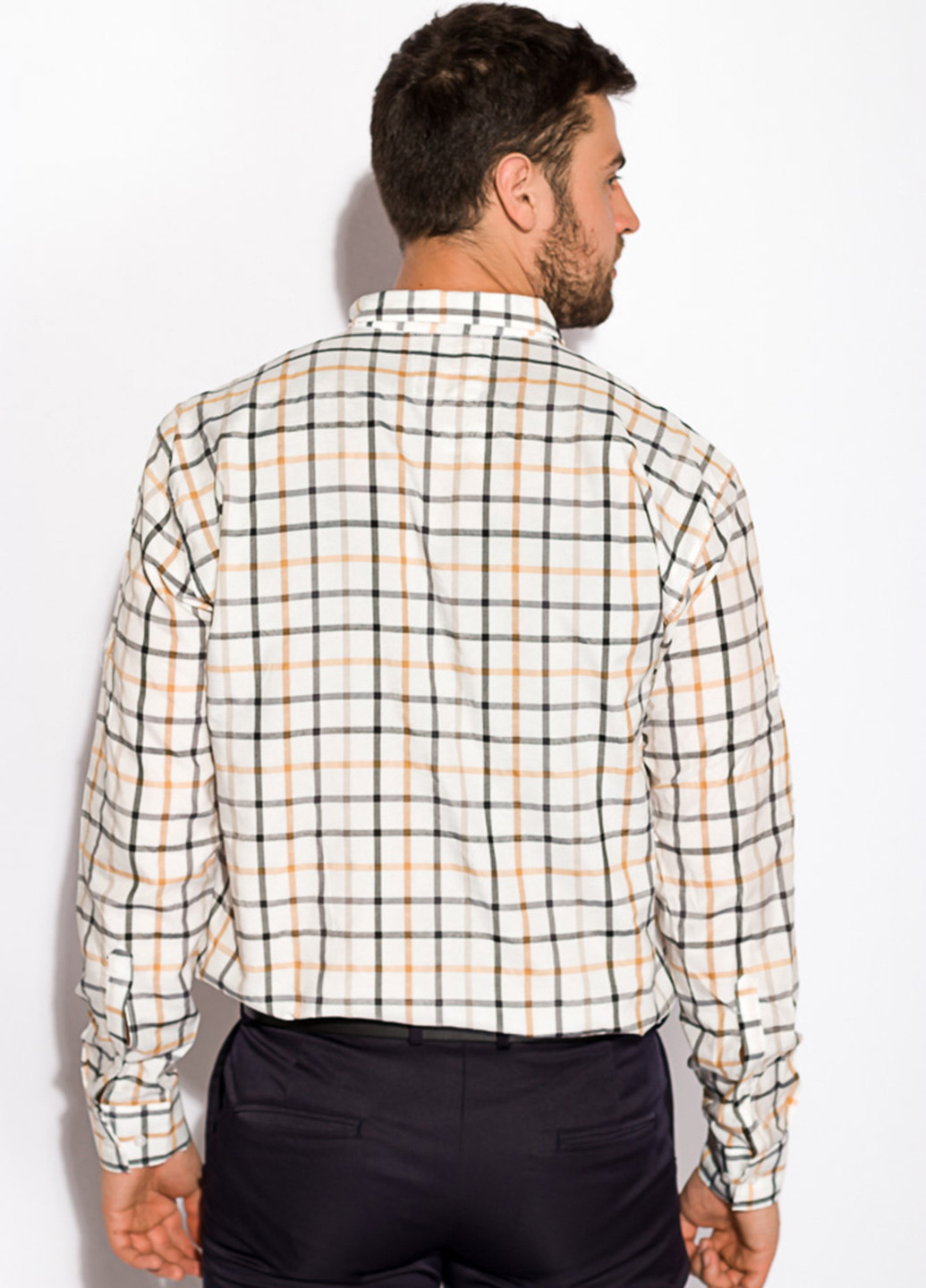 Серо-бежевая кэжуал рубашка в клетку Time of Style