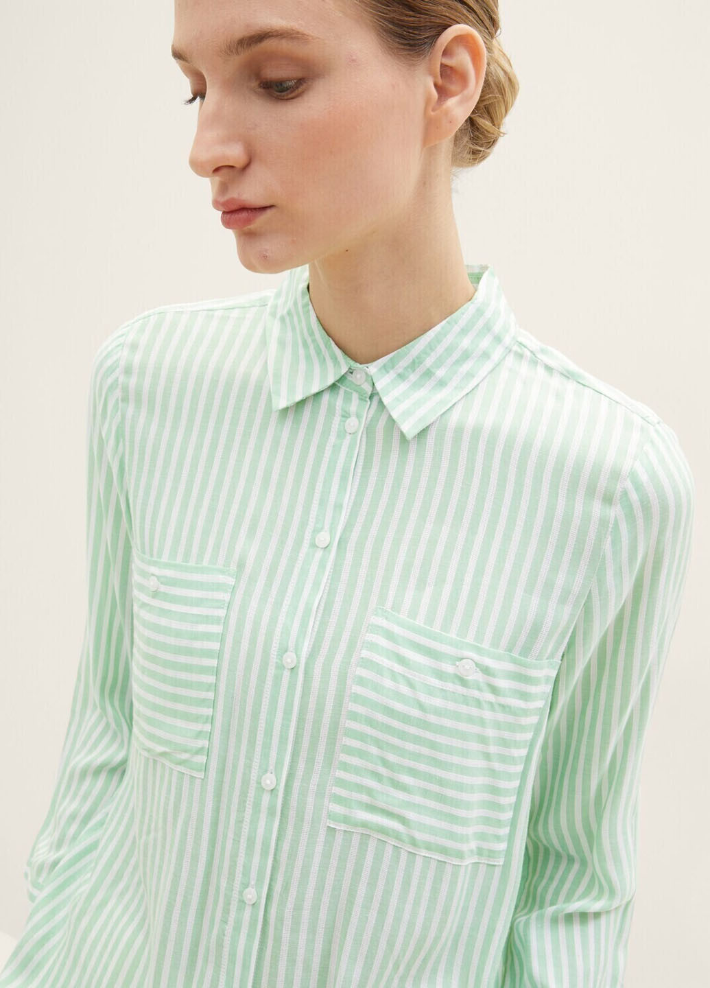 Светло-зеленая демисезонная блуза Tom Tailor