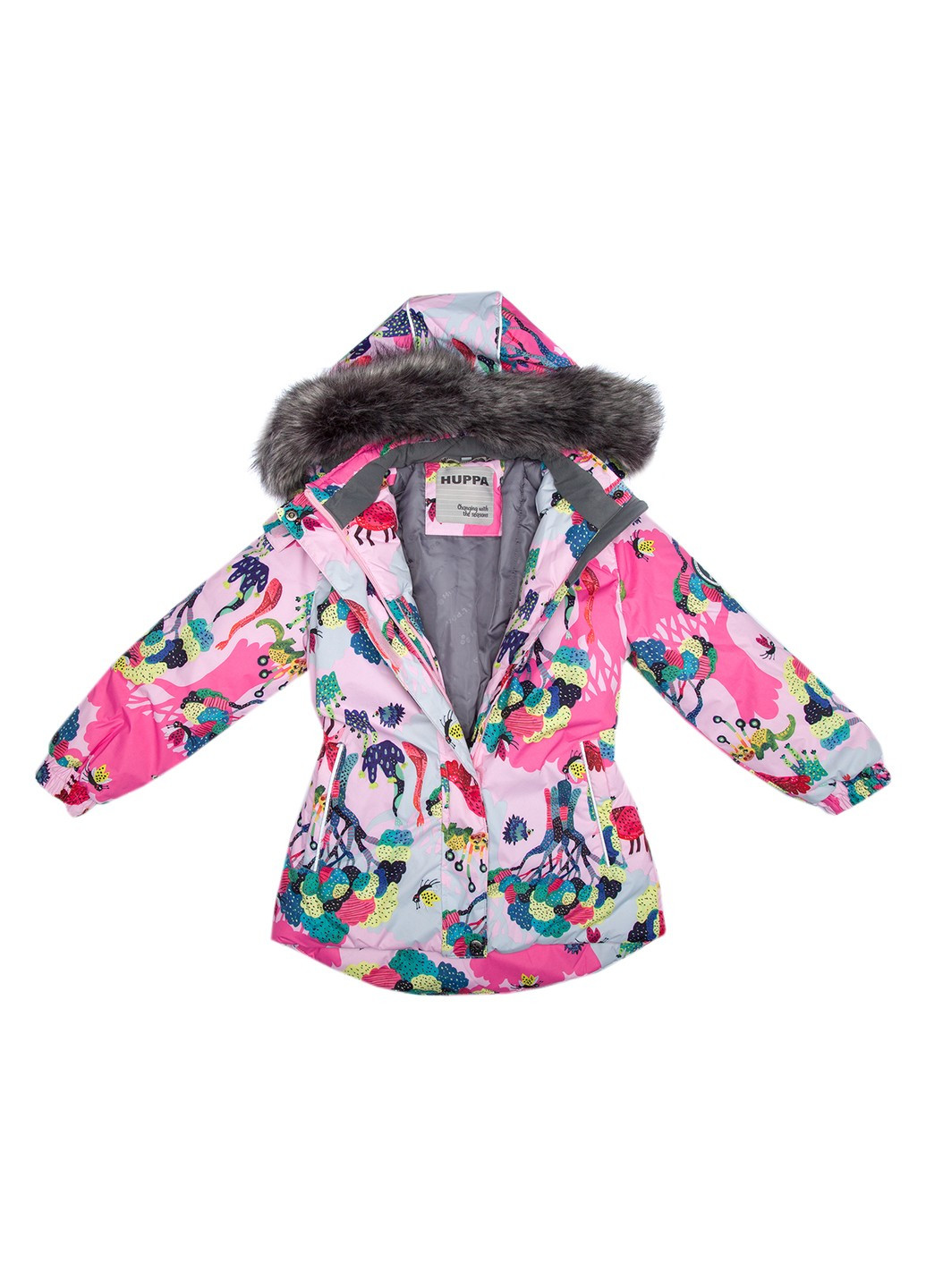 Розовый зимний комплект зимний (куртка + полукомбинезон) renely 2 Huppa