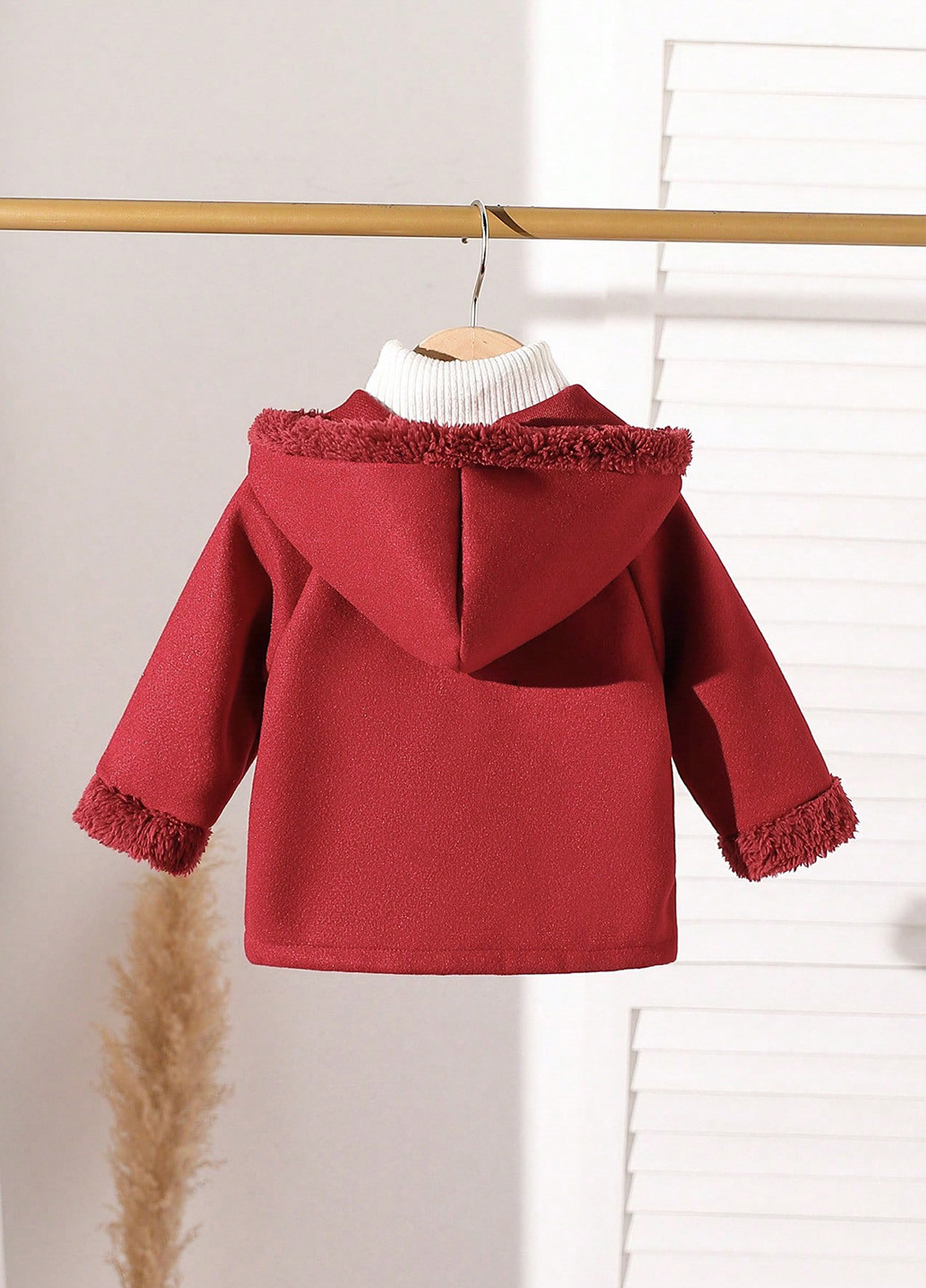 Бордове демісезонне Пальто однобортне SHEIN