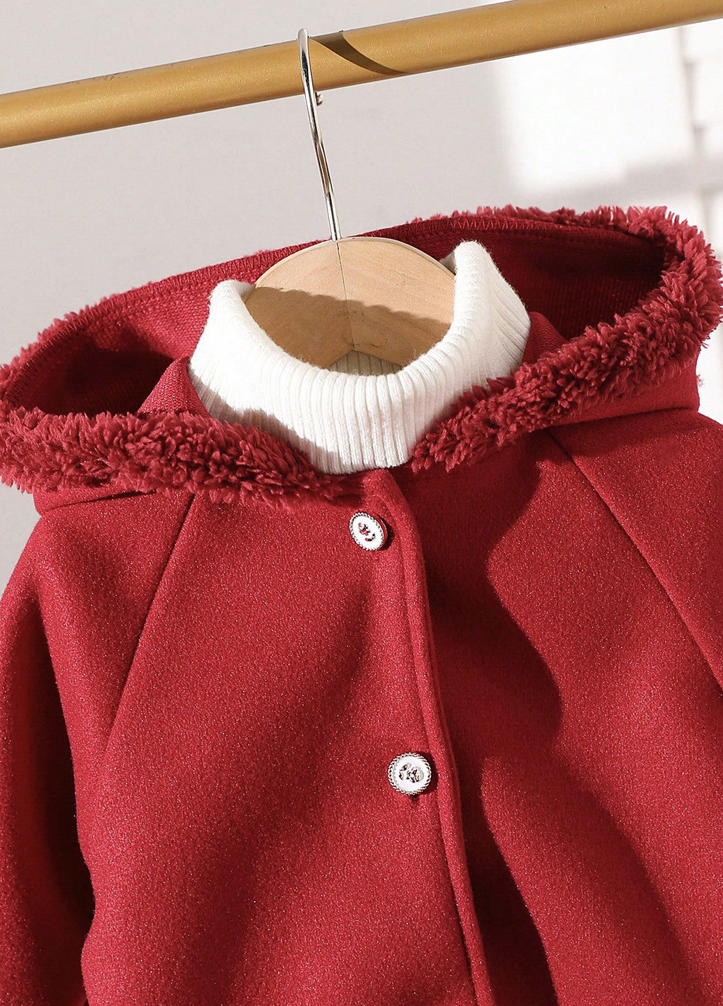 Бордове демісезонне Пальто однобортне SHEIN