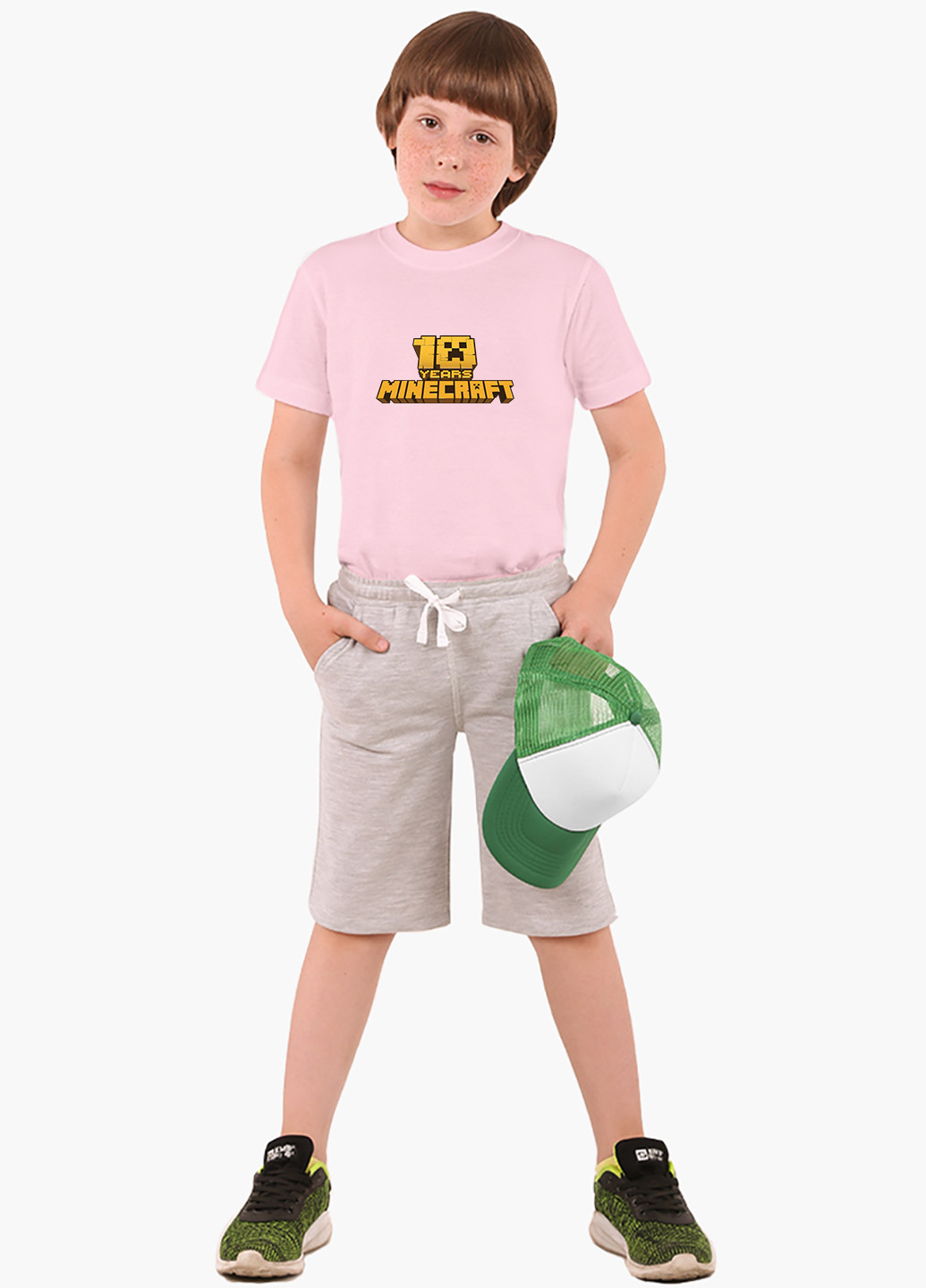 Рожева демісезонна футболка дитяча майнкрафт (minecraft) (9224-1171) MobiPrint