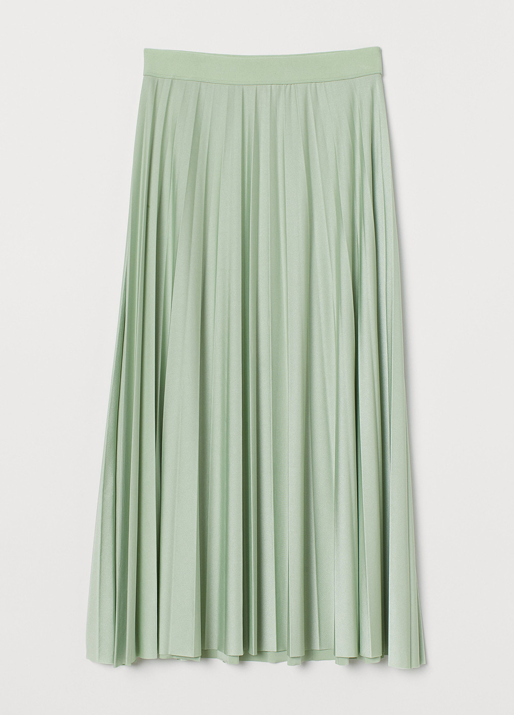 Светло-зеленая кэжуал однотонная юбка H&M плиссе