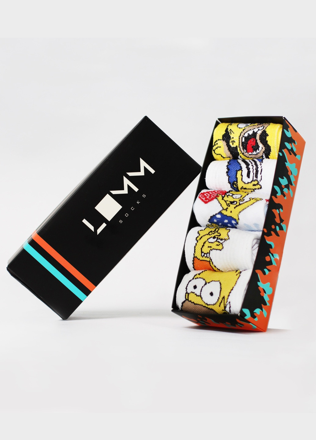 Комбинированные набор носков в коробке simpsoni box LOMM рисунки (251846765)