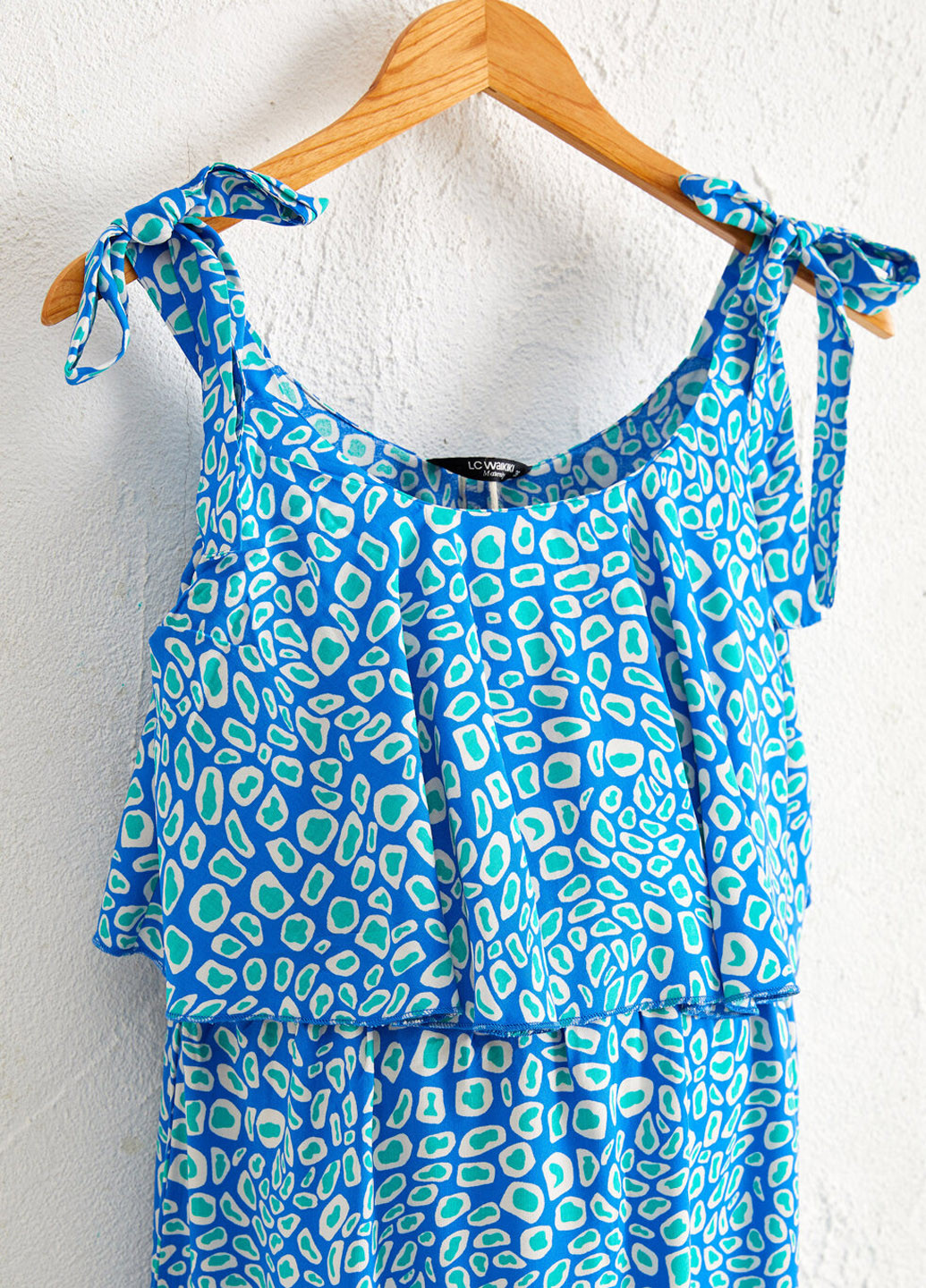 Блакитна кежуал плаття для вагітних LC Waikiki з абстрактним візерунком