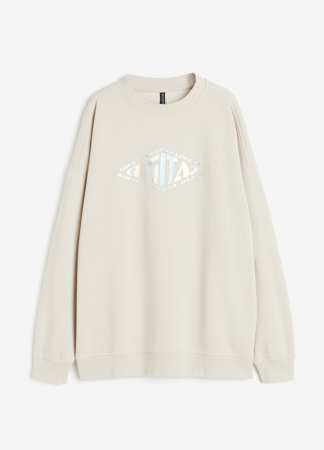 Світло-бежевий світшот H&M напис без декору (362622321)