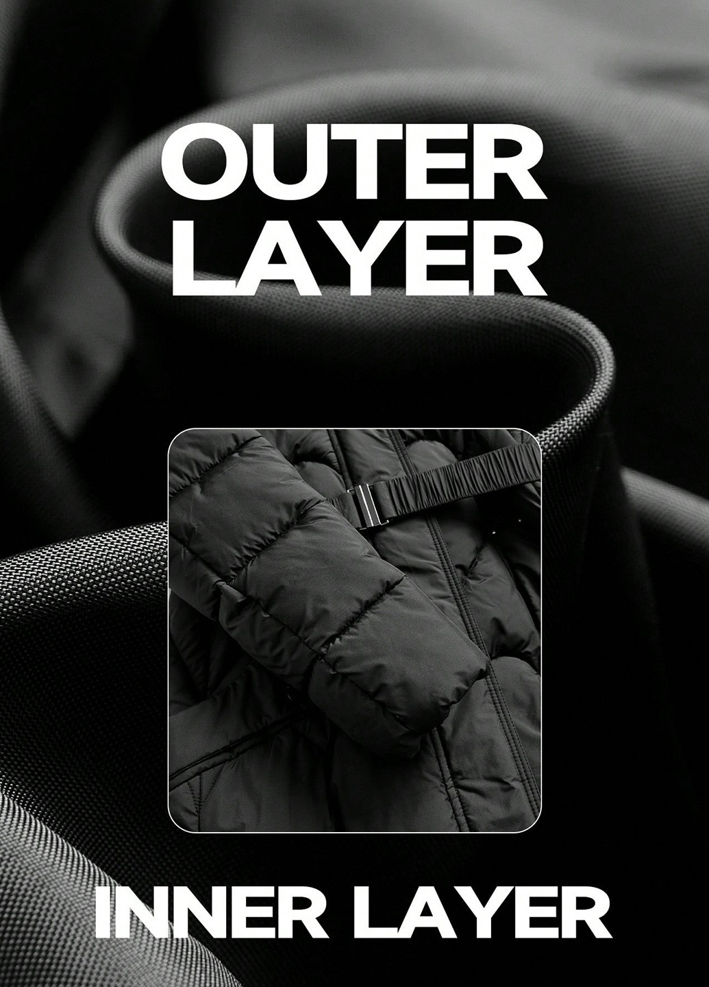 Чорна зимня куртка куртка-пальто SHEIN