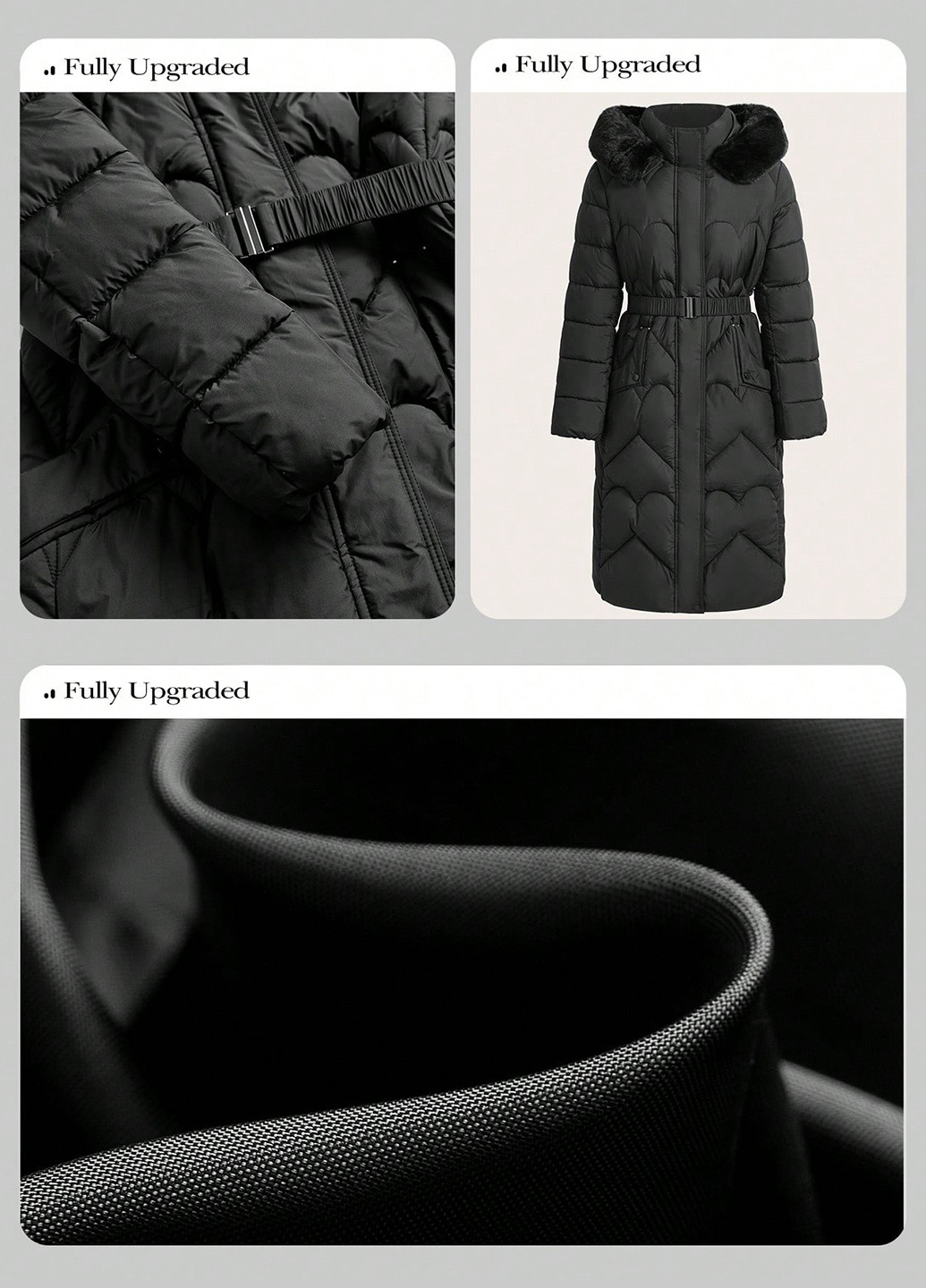 Чорна зимня куртка куртка-пальто SHEIN