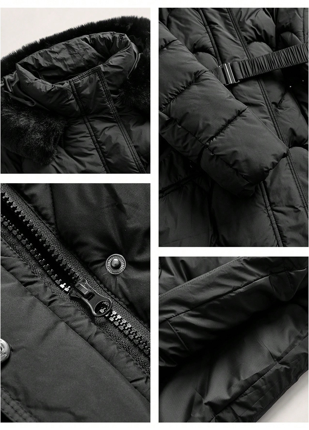 Чорна зимня куртка куртка-пальто SHEIN