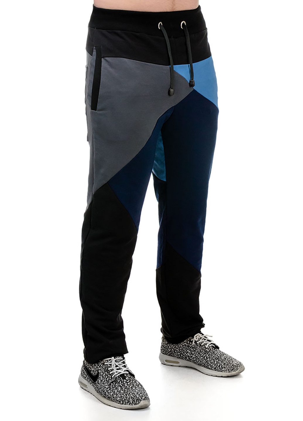 Синие спортивные демисезонные со средней талией брюки Artystuff