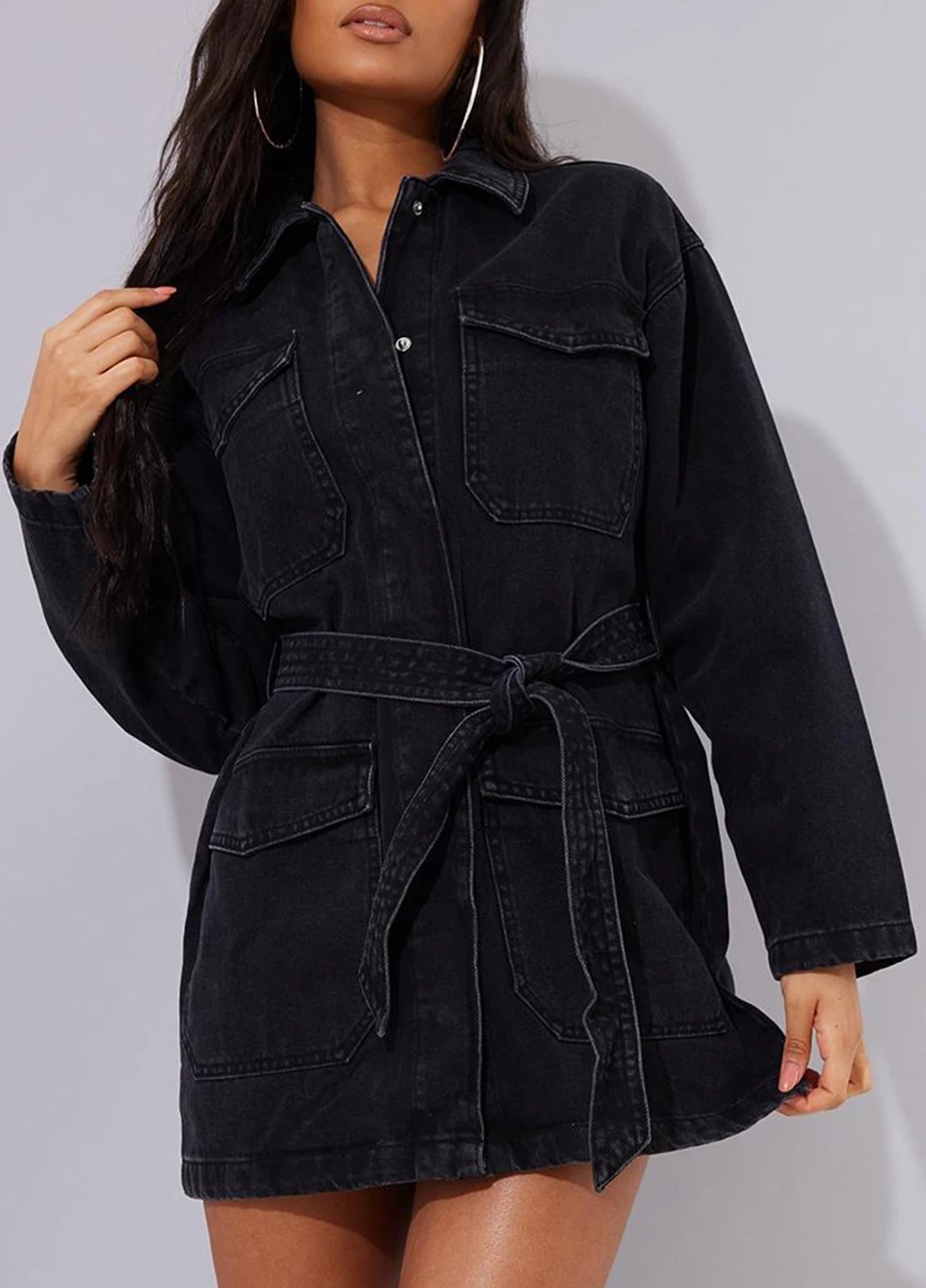 Чорна джинсова сукня PrettyLittleThing однотонна