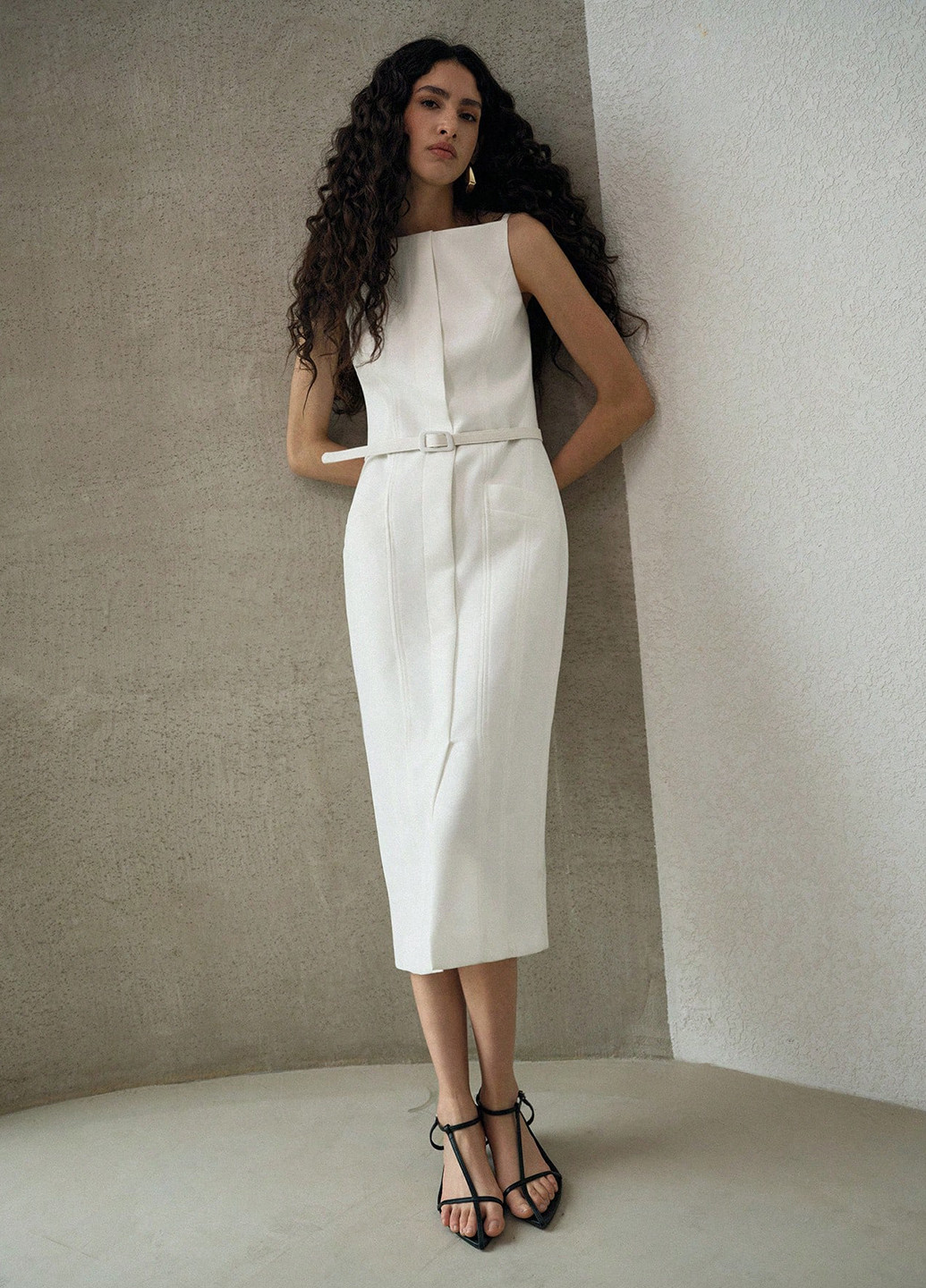 Білий кежуал сукня з відкритими плечима SHEIN однотонна