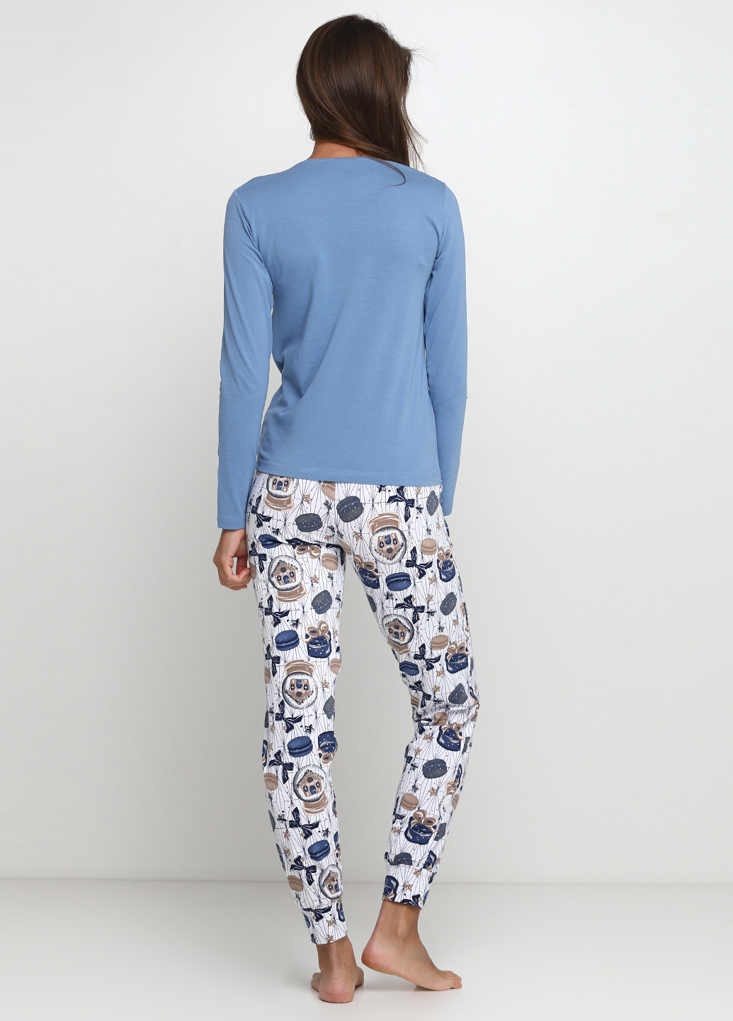 Синяя всесезон пижама (лонгслив, брюки) лонгслив + брюки Nicoletta