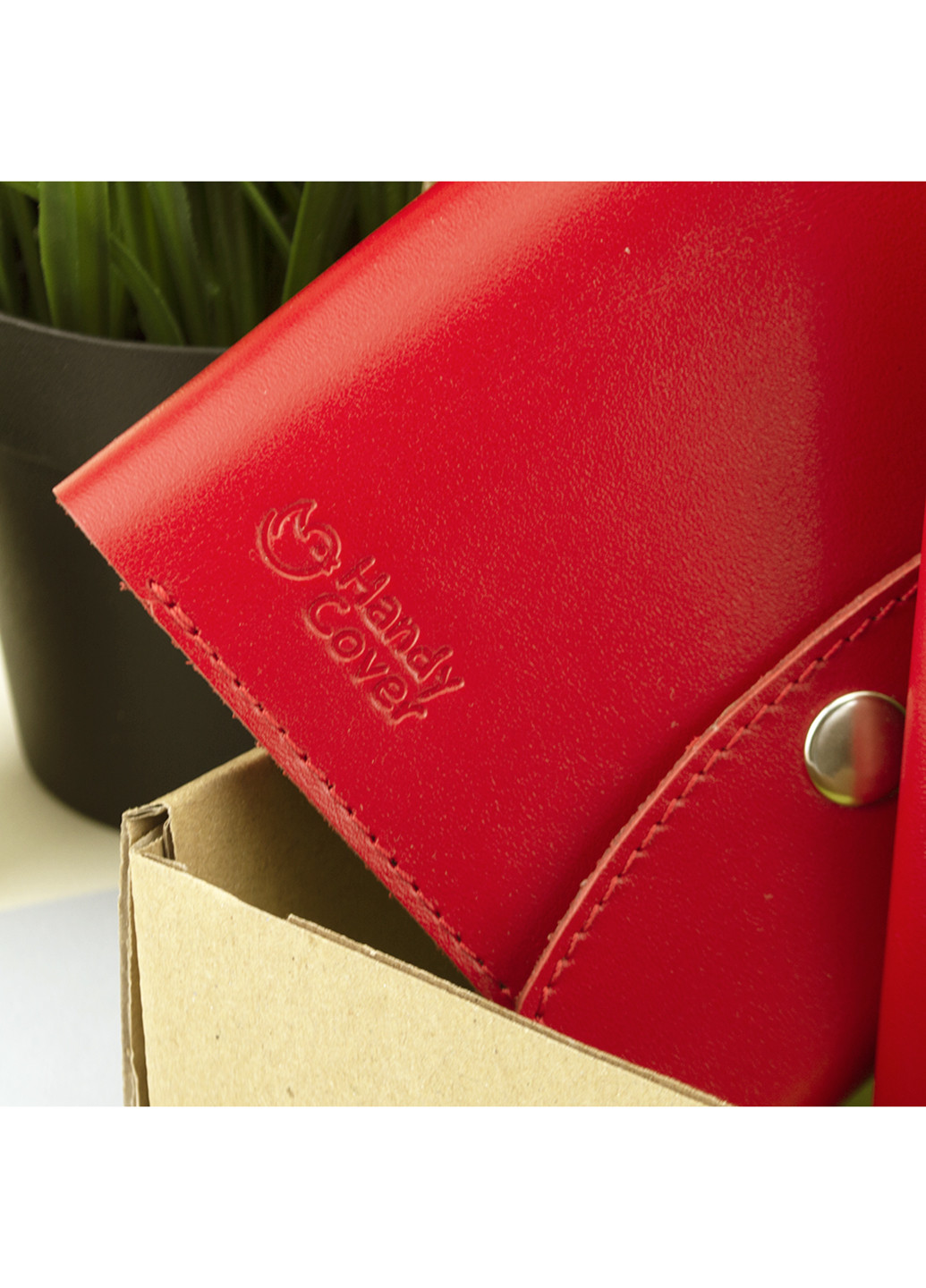Подарунковий набір жіночий №54 (червоний) гаманець + ключниця + обкладинка на паспорт HandyCover (229209307)