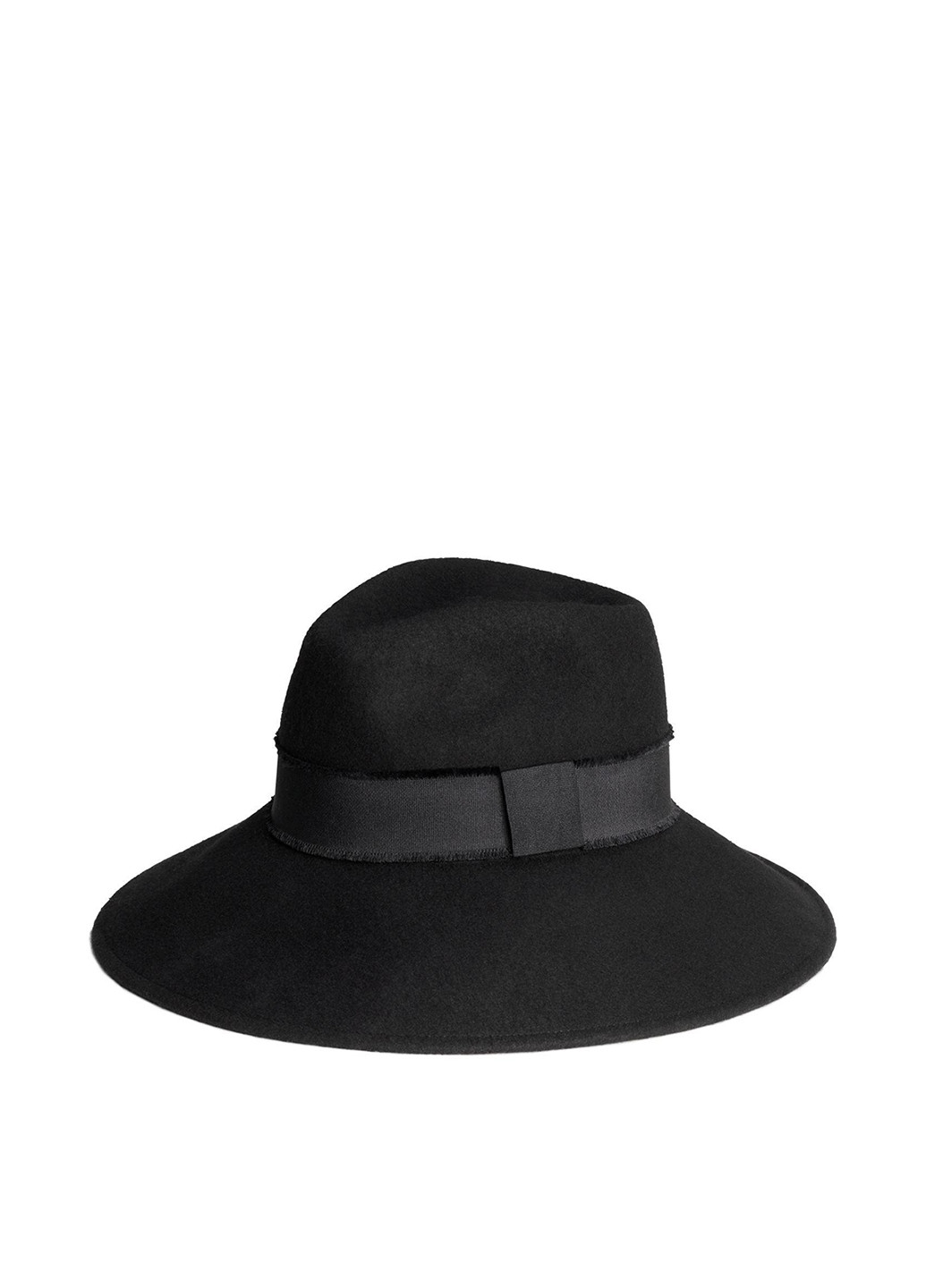 Шляпа H&M слауч однотонная чёрная кэжуал шерсть