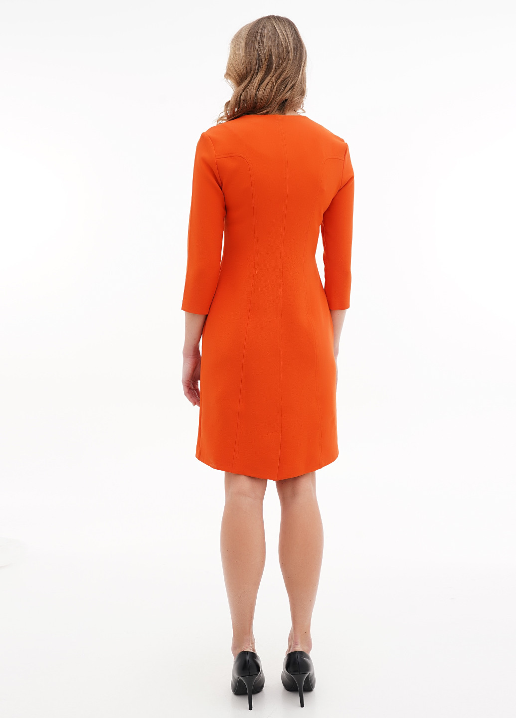 Помаранчева кежуал сукня футляр Sassofono однотонна