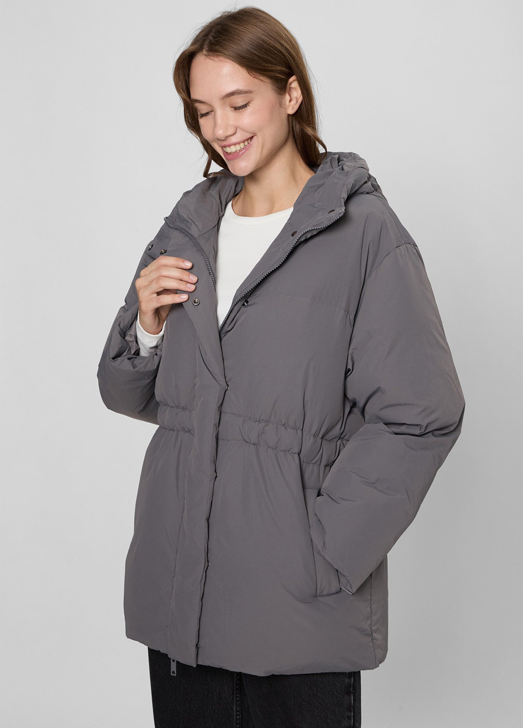 Серый зимний Пуховик PRPY