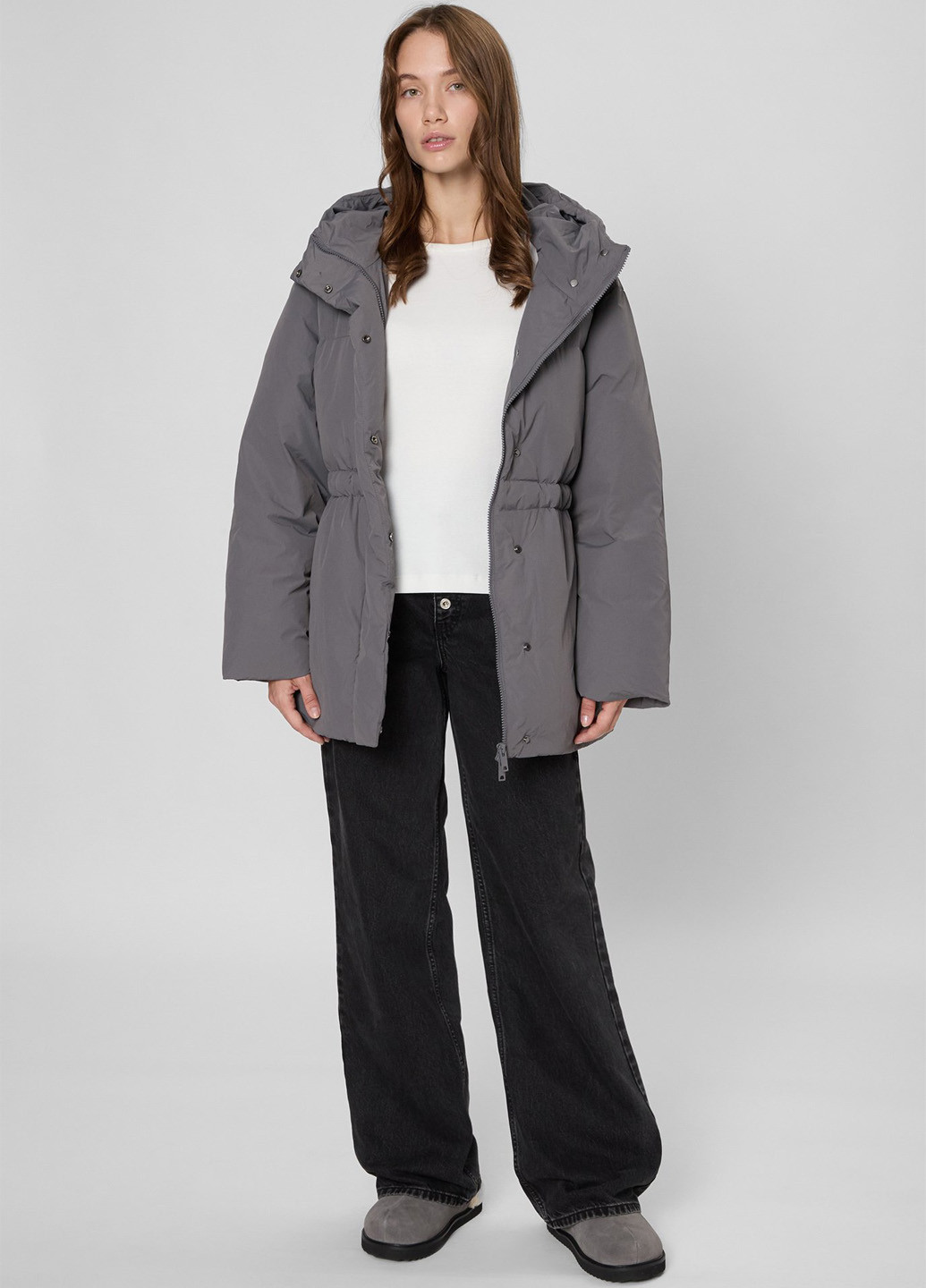 Серый зимний Пуховик PRPY