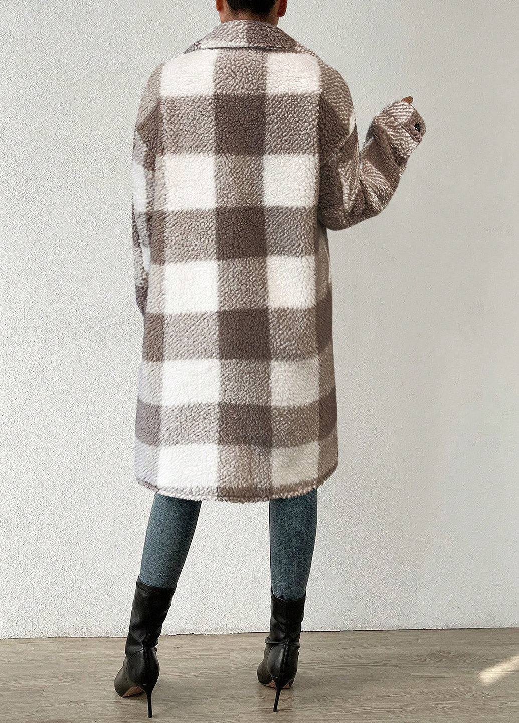 Бежеве демісезонне Пальто пальто-сорочка SHEIN