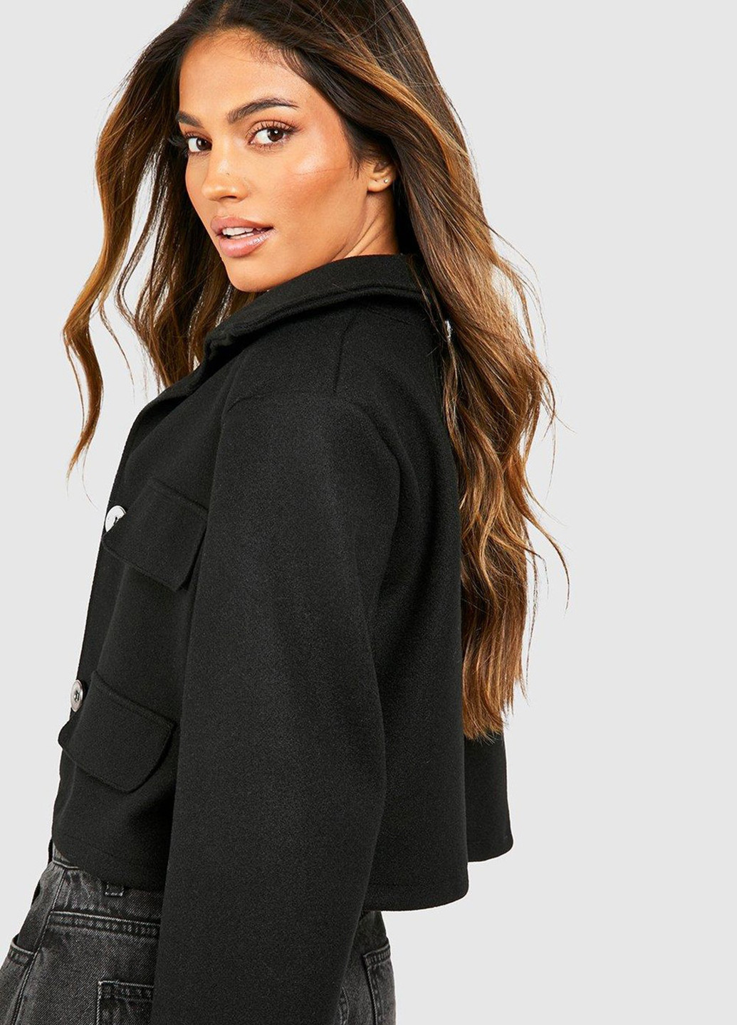 Черная демисезонная куртка куртка-пиджак Boohoo