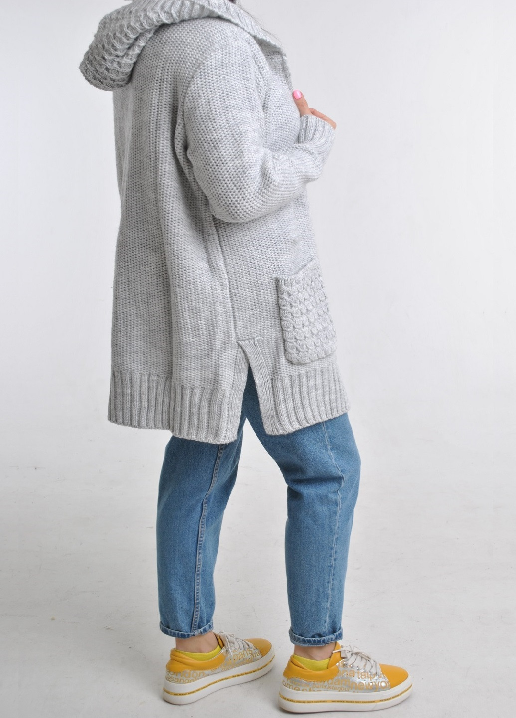 Светло-серый зимний кардиган Wool & Cashmere
