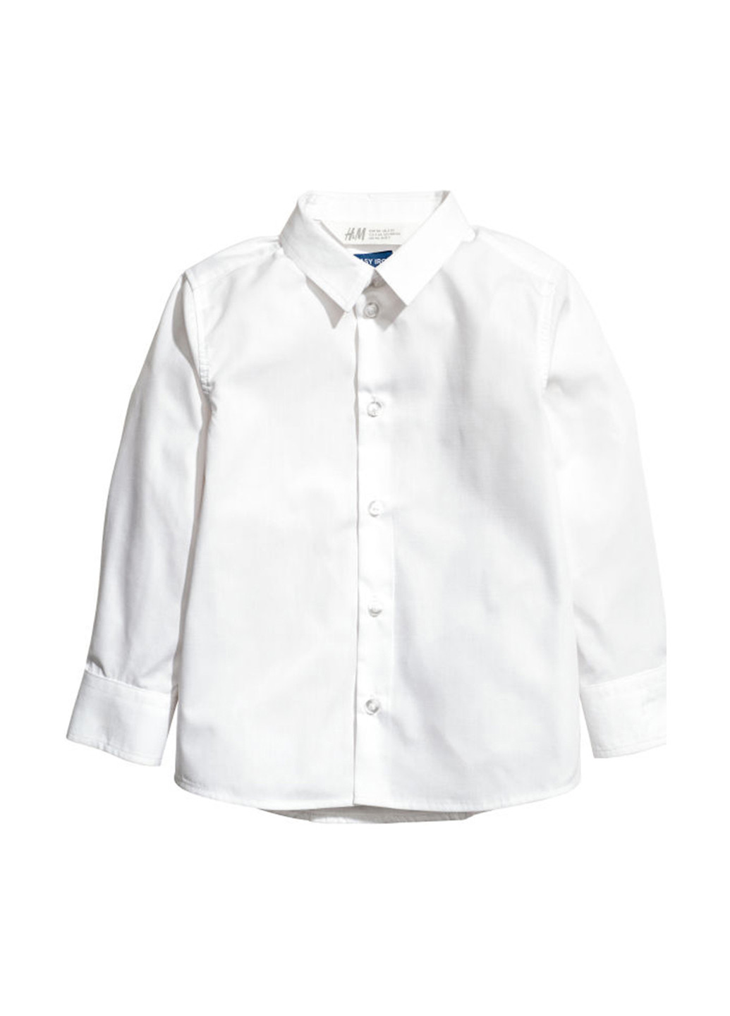 Сорочка H&M з довгим рукавом однотонна біла ділова