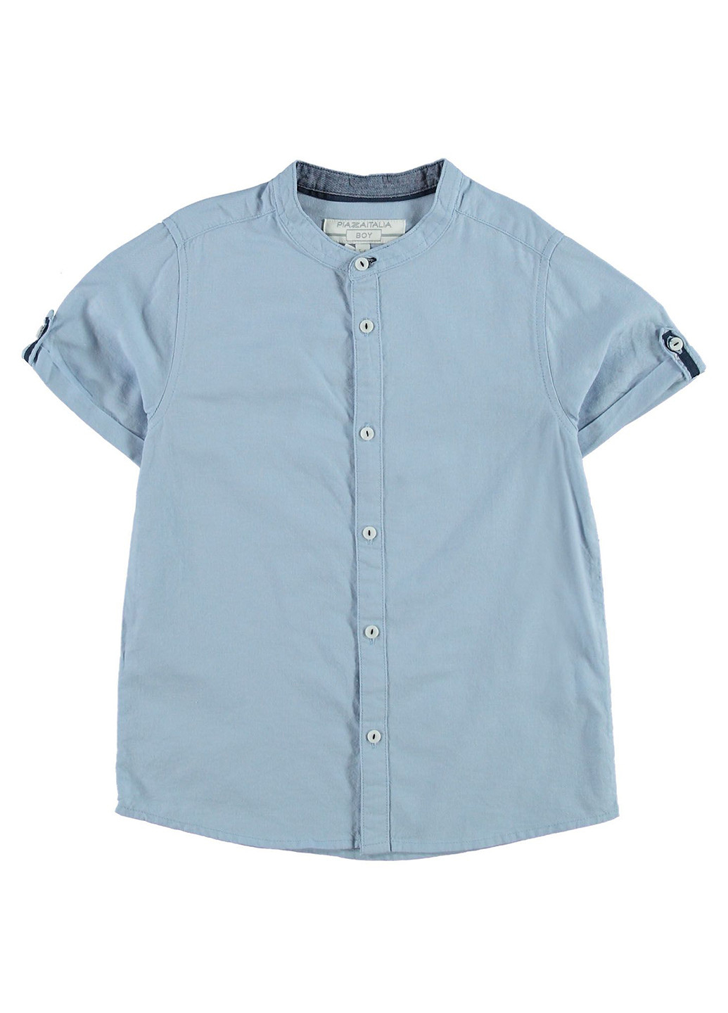 Голубой кэжуал рубашка Piazza Italia с коротким рукавом