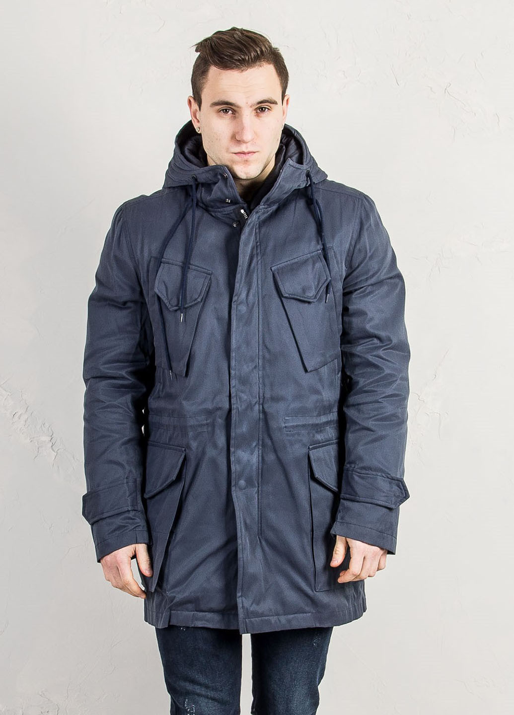 Темно-синя демісезонна куртка Antony Morato