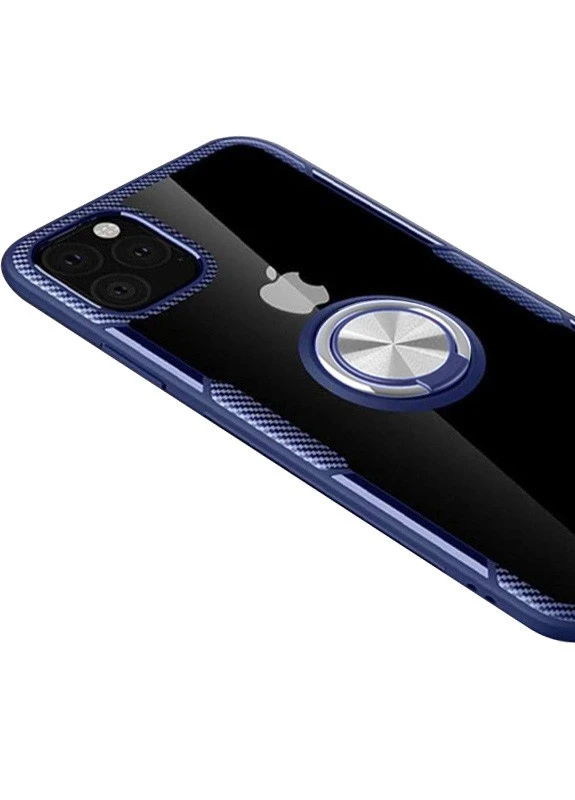 TPU + PC чохол CrystalRing for Magnet (opp) для Apple iPhone 11 Pro Max (6.5 ') Безбарвний / Темно-синій (is_00000035547_3) Deen (229726482)