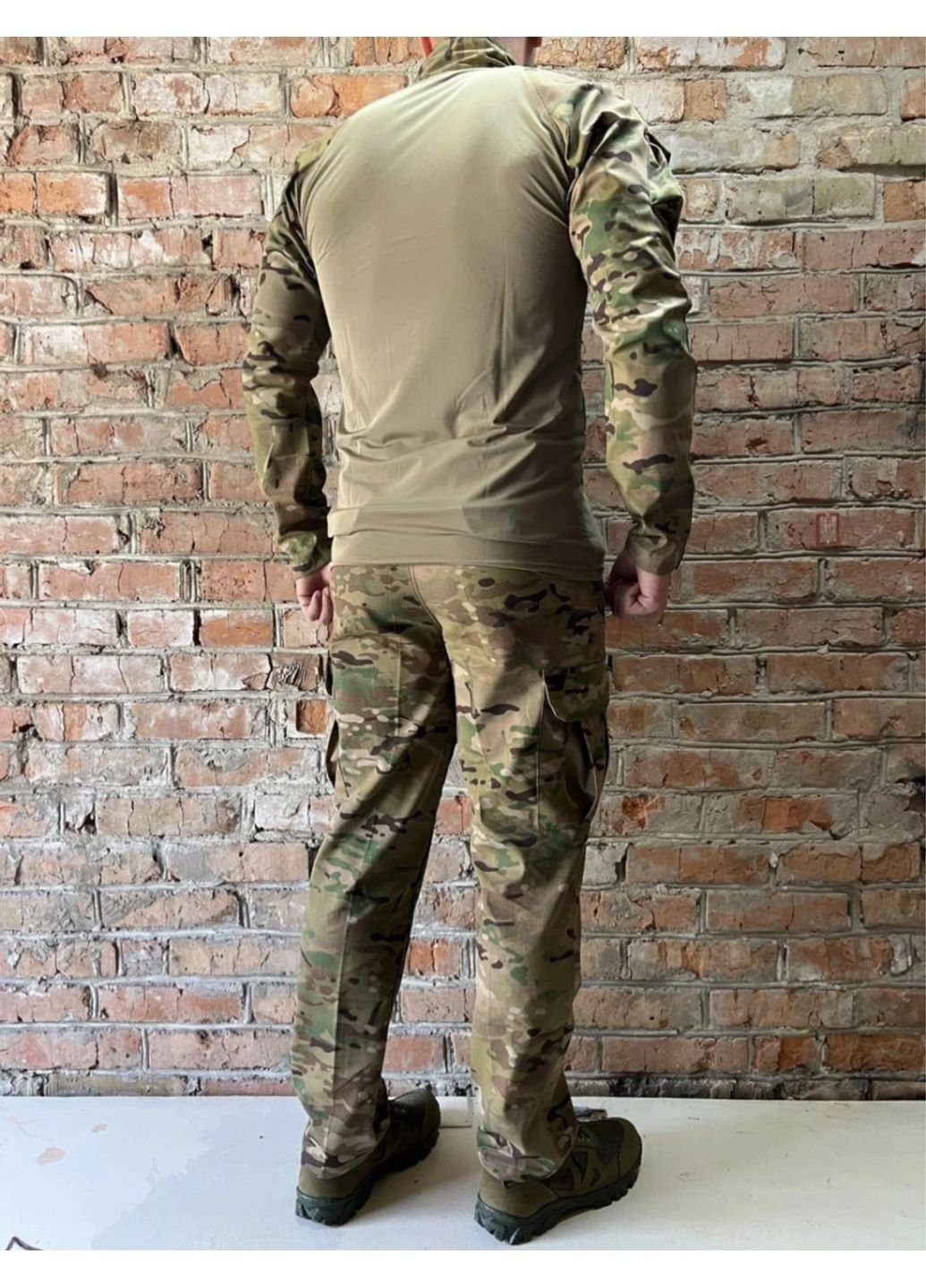 Оливковый (хаки) демисезонный мужской армейский костюм мультикам для всу (зсу) tactical тактическая форма убакс и брюки турция xl 7284 No Brand