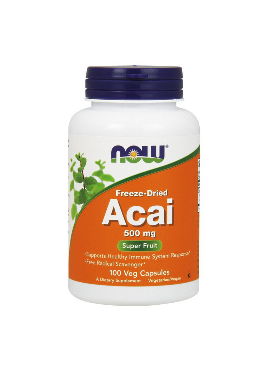 Ягоды асаи Acai 500 mg Freeze-Dried (100 капс) нау фудс Now Foods (255408726)
